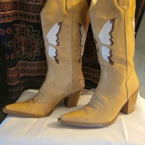 Womens Lower East Side western boots cowboy boots butterfly design size 7 1/2
